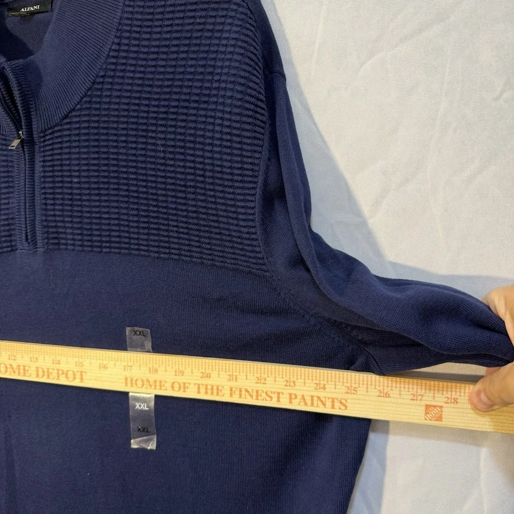 Alfani Mens Quarter-Zip Knit Sweater Navy Stretch‎ 2XL